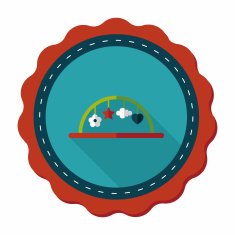 Baby crib hanging toy flat icon with long shadow eps10 N15
