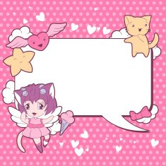 Background with doodle Vector cute kawaii illustration