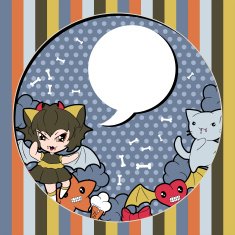Background with doodle Vector cute kawaii illustration N2