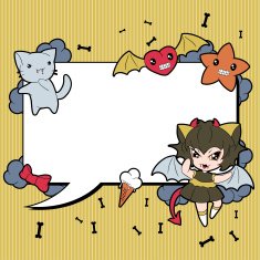 Background with doodle Vector cute kawaii illustration N3