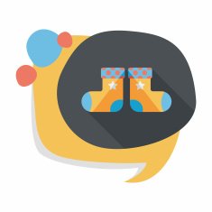 baby stocking flat icon with long shadow eps10 N15