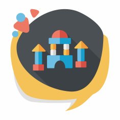 brick house flat icon with long shadow N38