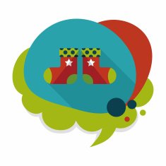 Christmas stocking flat icon with long shadow eps10 N6