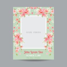 Baby Arrival or Shower Card - with Photo Frame