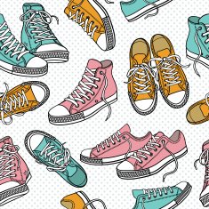 Seamless pattern with sneakers N2
