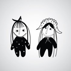 little girl hand drawn cartoon