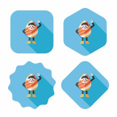 easter costume flat icon with long shadow eps10 N13