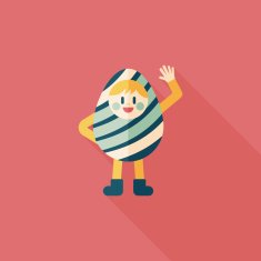 easter costume flat icon with long shadow eps10 N21