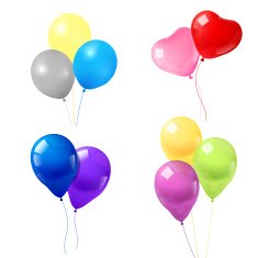 Colorful balloons icons composition