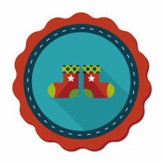 Christmas stocking flat icon with long shadow eps10 N7