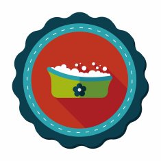 baby bath flat icon with long shadow eps10 N20