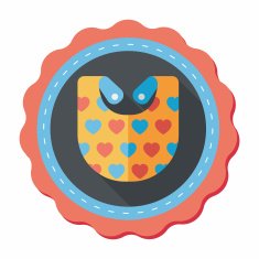 baby bib flat icon with long shadow EPS 10 N54