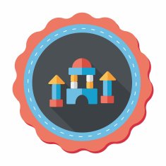 brick house flat icon with long shadow N41