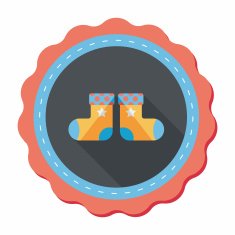 baby stocking flat icon with long shadow eps10 N16