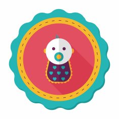 baby flat icon with long shadow eps 10 N21