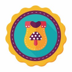 baby bib flat icon with long shadow EPS 10 N57