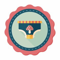 diaper flat icon with long shadow eps10 N22