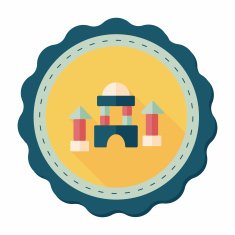 brick house flat icon with long shadow N43