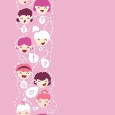Girl talk vertical seamless pattern