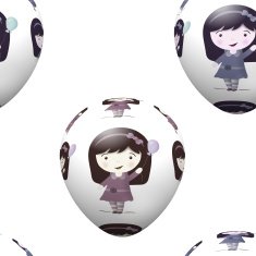 Seamless Easter egg pattern with smiling girl