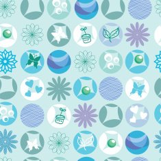 Peppermint eco cotton motif pattern