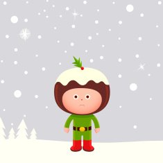 Pudding head Christmas character