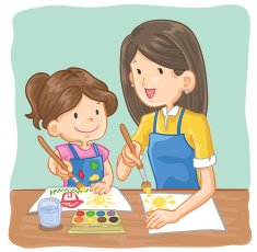 Teacher and Student Painting