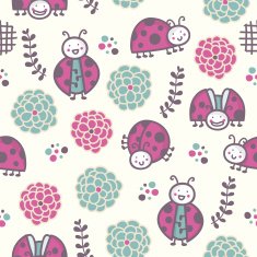 Cartoon ladybugs Seamless pattern