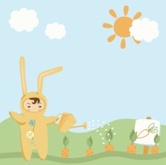 Small Child in Bunny Costume