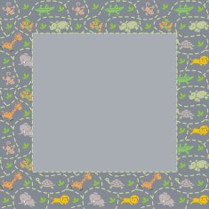 Frame with seamless pattern of funny animals N2