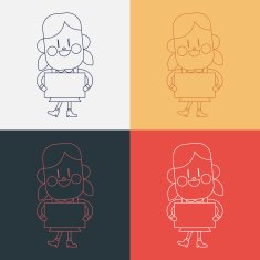 Character illustration design Girl delivering the speech cartoo N3