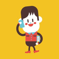 Character illustration design Boy using cell phone cartoon eps N5
