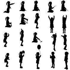 Vector silhouette of girl N39