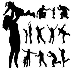 Vector silhouette of family N80