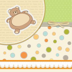 baby shower card with teddy
