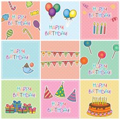 Birthday Cards Digital Set
