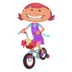 Little girl riding a bike