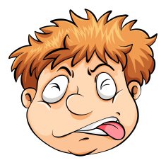Man biting his tongue