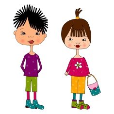 Cartoon characters over white background N4