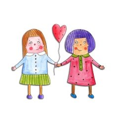 Cartoon characters over white background N14