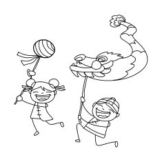 hand drawing Chinese New Year cartoon character