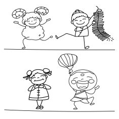 hand drawing Chinese New Year cartoon character N3