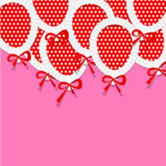 Pink Party Background for your Text with Paper Balloons Stock