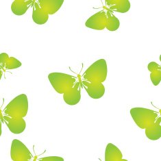 Seamless background with green butterfly wallpaper fabric