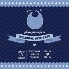 baby shower invitation in retro style N4