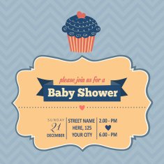 baby shower invitation in retro style N5