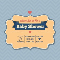 baby shower invitation in retro style N6