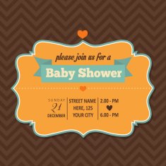 baby shower invitation in retro style N9