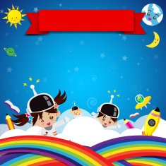 Cute children on space place 003