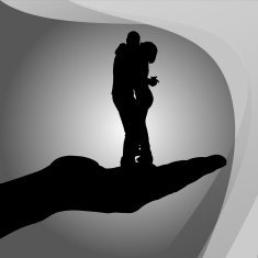 Vector silhouette of couple N9